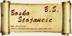 Boško Stojančić vizit kartica